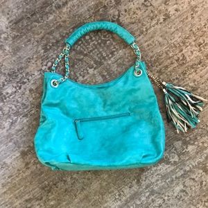 Turquoise over the shoulder bag